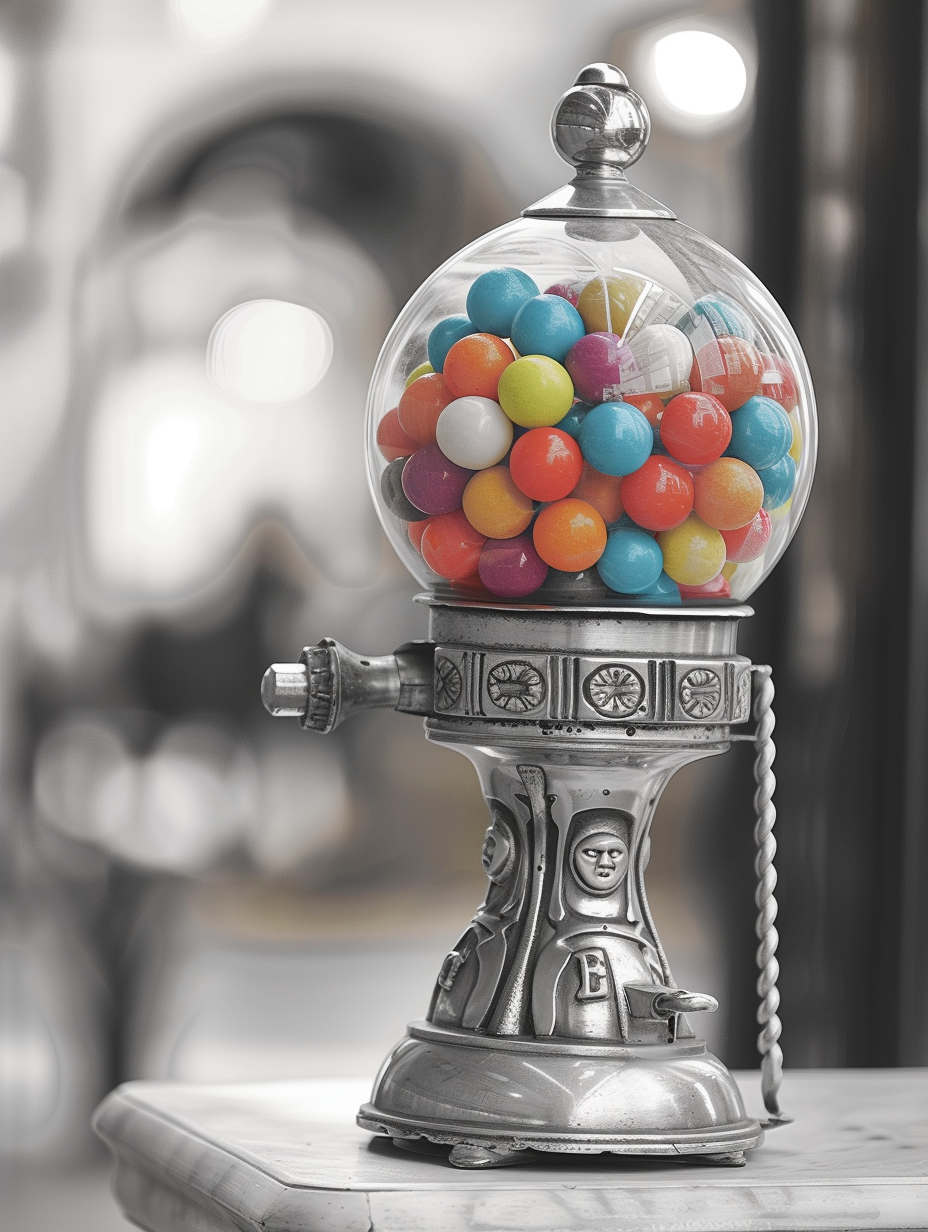 Retro Gumball Machine with Pastel Gumballs