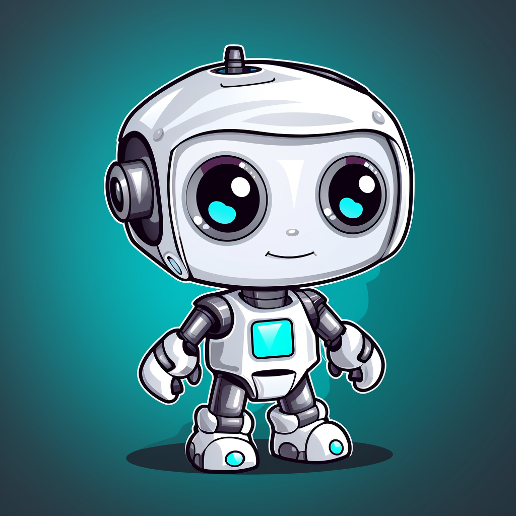 Cute robot vector sticker design