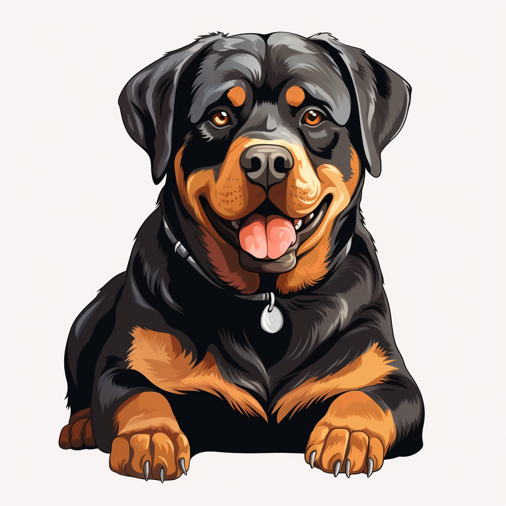 Cute Rottweiler clipart on white background