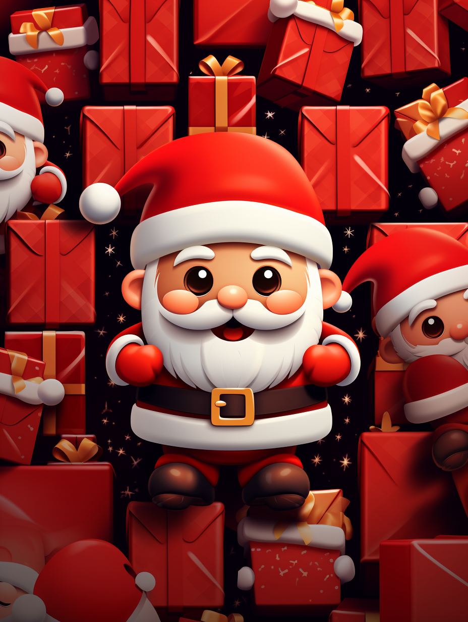 Cute Santa in Repeated Box