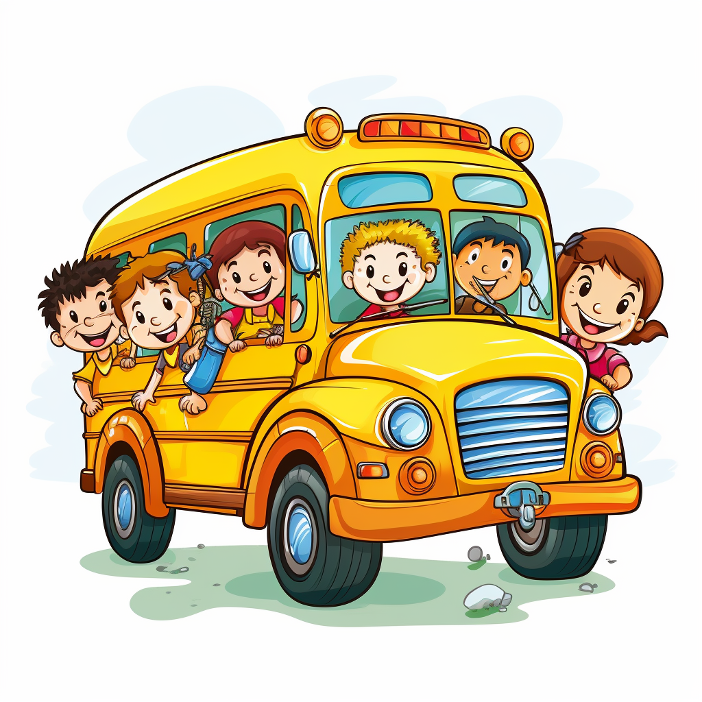 Colorful School Bus Coloring Picture