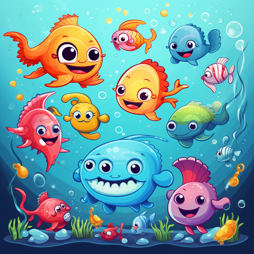 Adorable sea creatures playing together