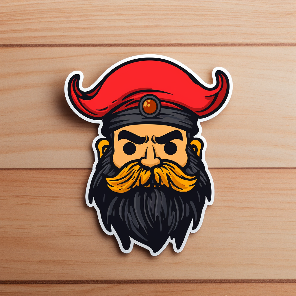 Sticker with cute sea pirate logo