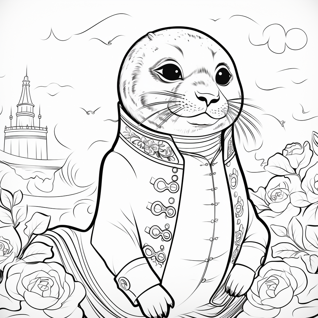 Cute seal with elegant suit