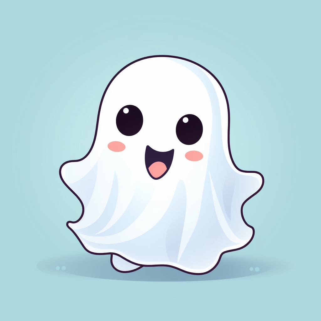 Cute white ghost clipart