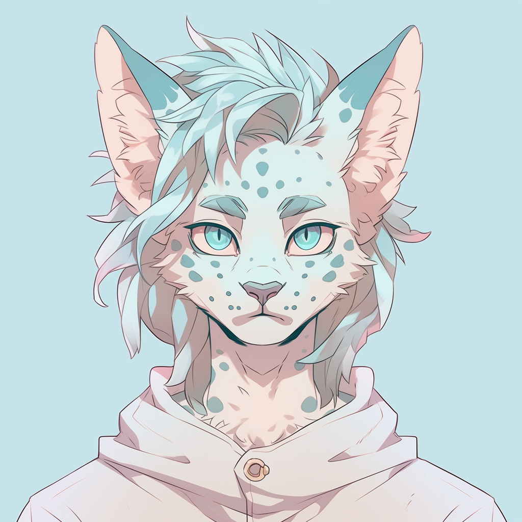 Cute skinny humanoid lynx fursona