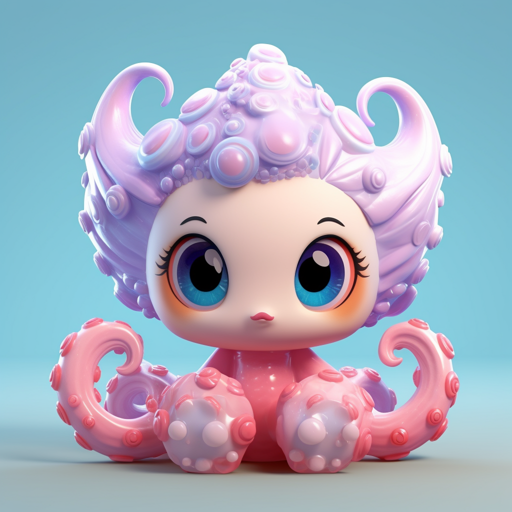 Cute Small Octopus 3D Character