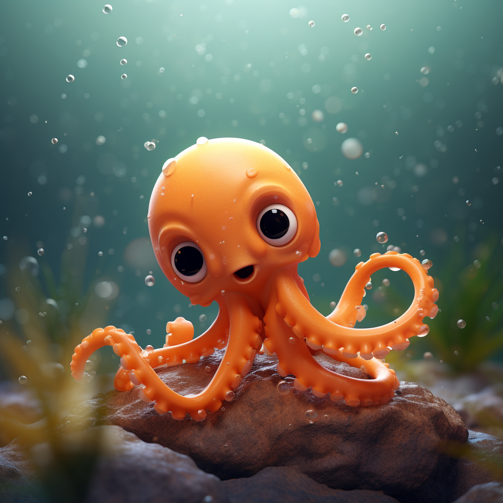 Cute small orange octopus avatar