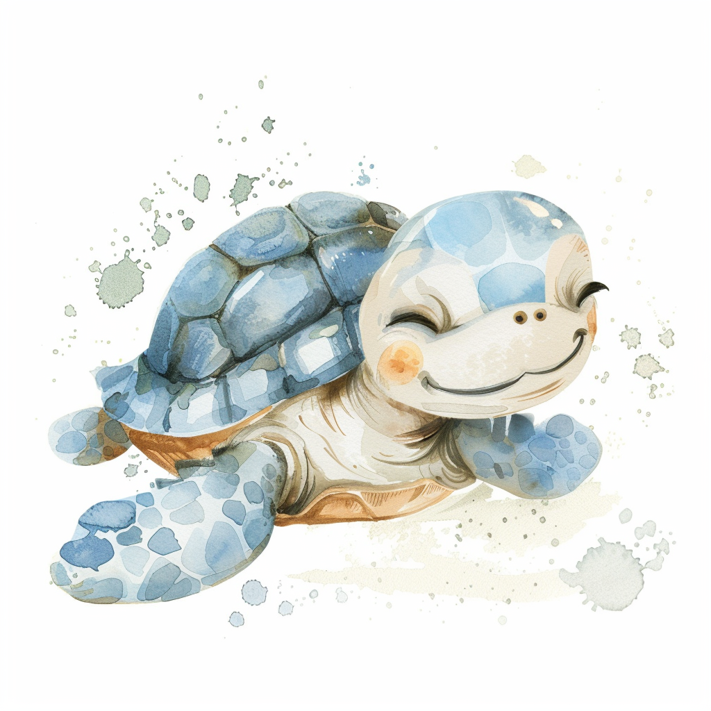 Cute smiley turtle illustration