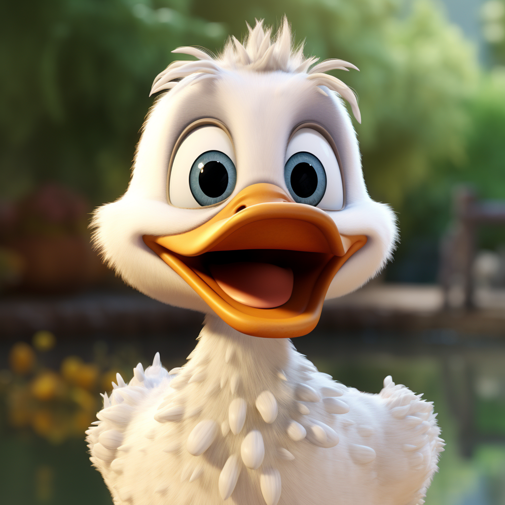 Adorable duck with a big smile