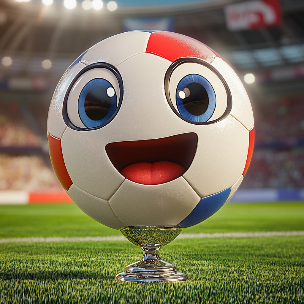 Cute Soccer Ball JAPAB Trophy Excited