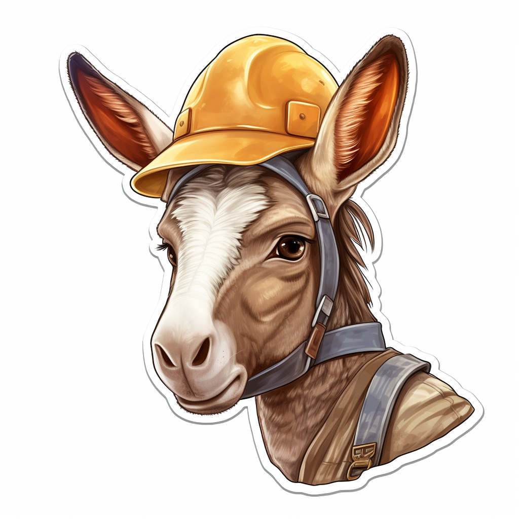 Cartoon of a cute soft mule worker