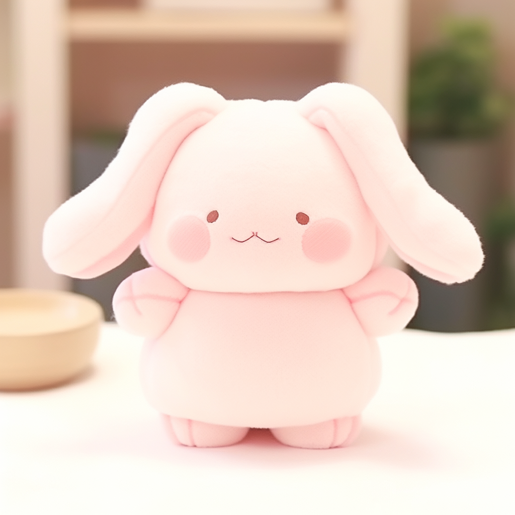 Cute Soft Bunny with Pink Cheeks