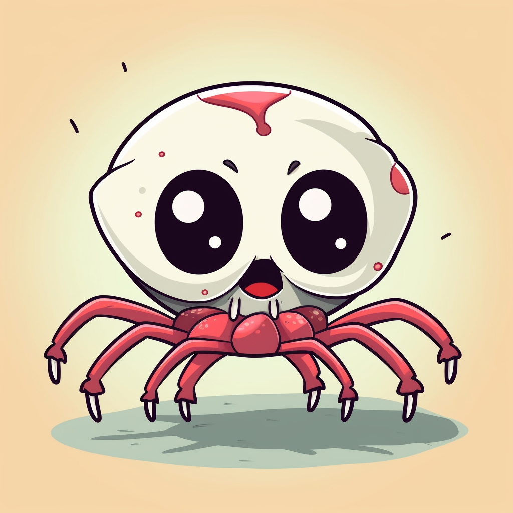 Cute spider in Cuphead style