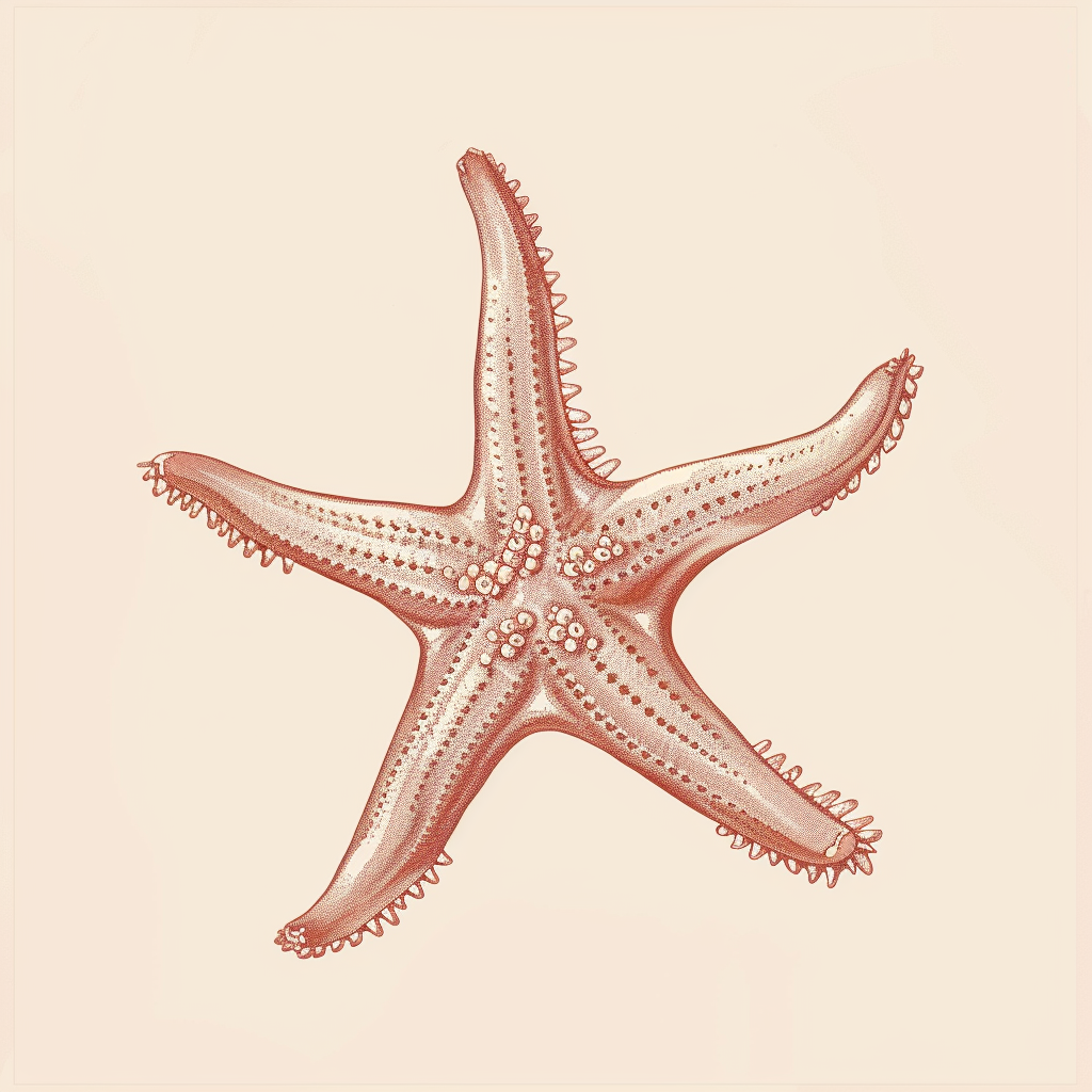 Cute Childlike Starfish Illustration