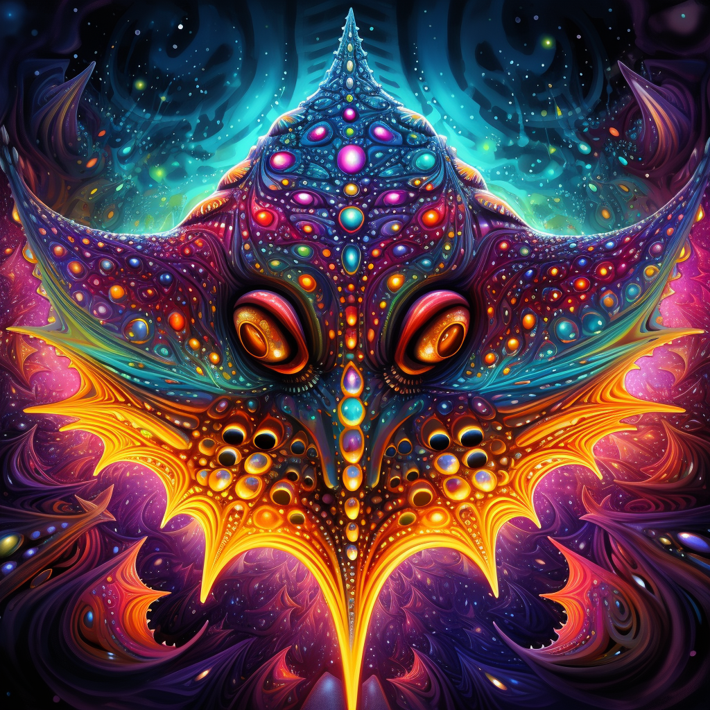 Cute Stingray Fractal Patterns Surrealism Artwork