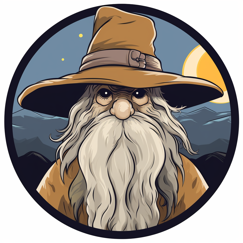 Adorable stuffed animal Gandalf logo