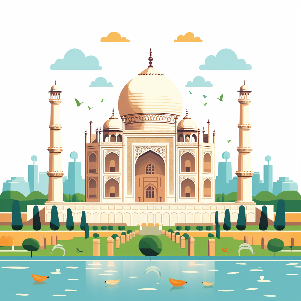 Cartoon doodle of the Taj Mahal