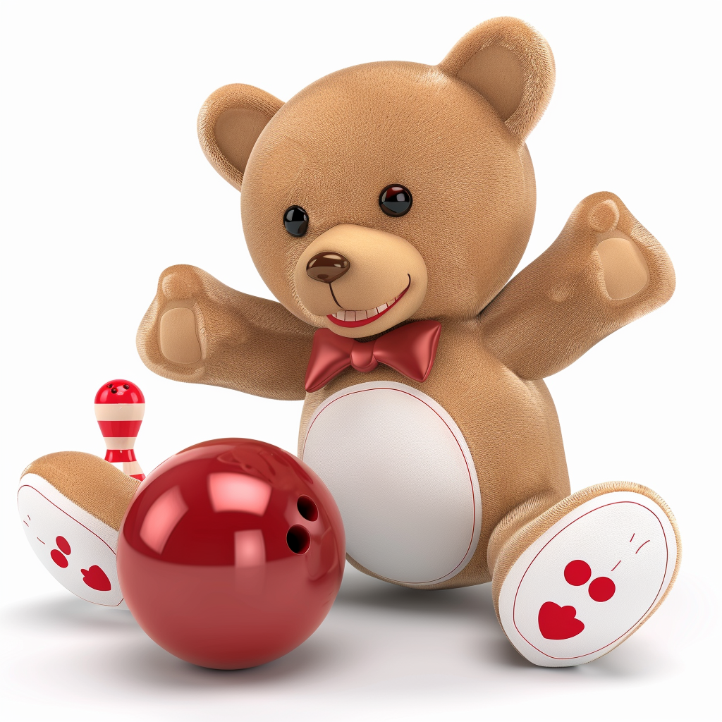 Cute Teddy Bear Bowling Clipart