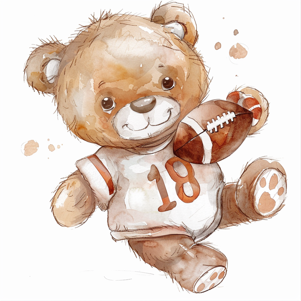 Smiling Teddy Bear Football Clipart