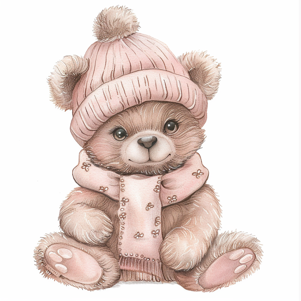 Vintage Teddy Bear in Soft Colors