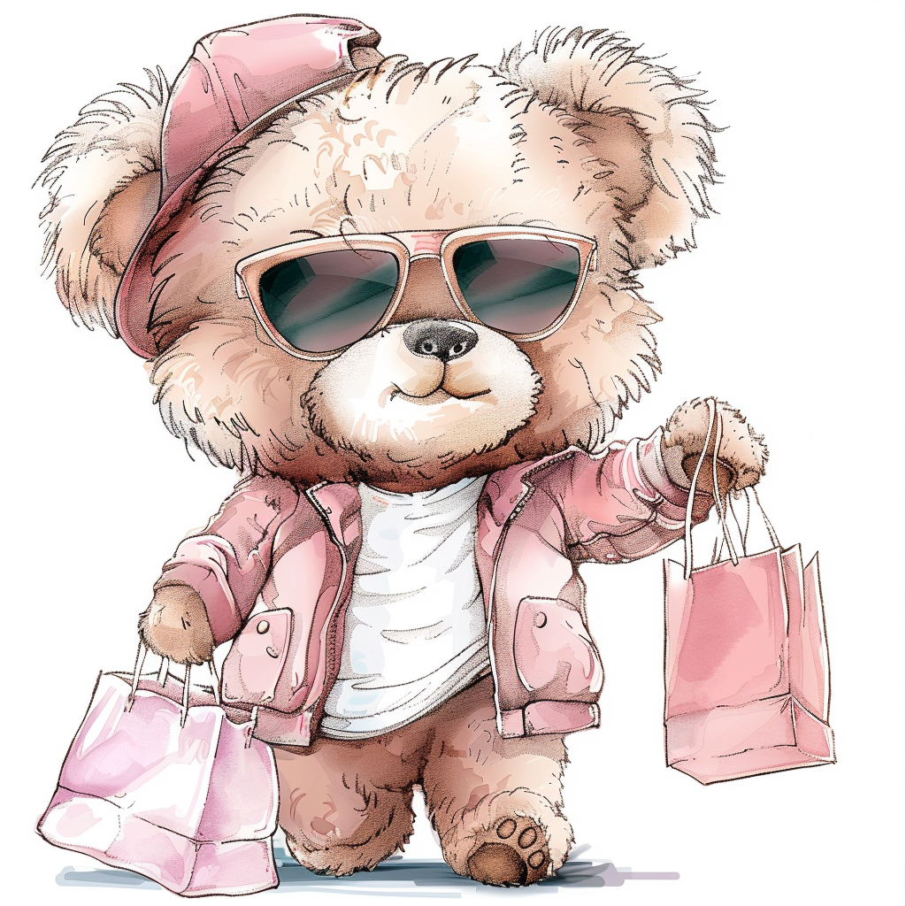 Teddy Bear with Shopping Bags