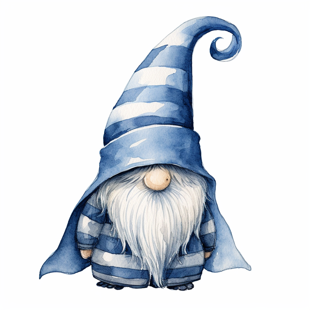 Adorable Scandinavian gnome with oversized hat