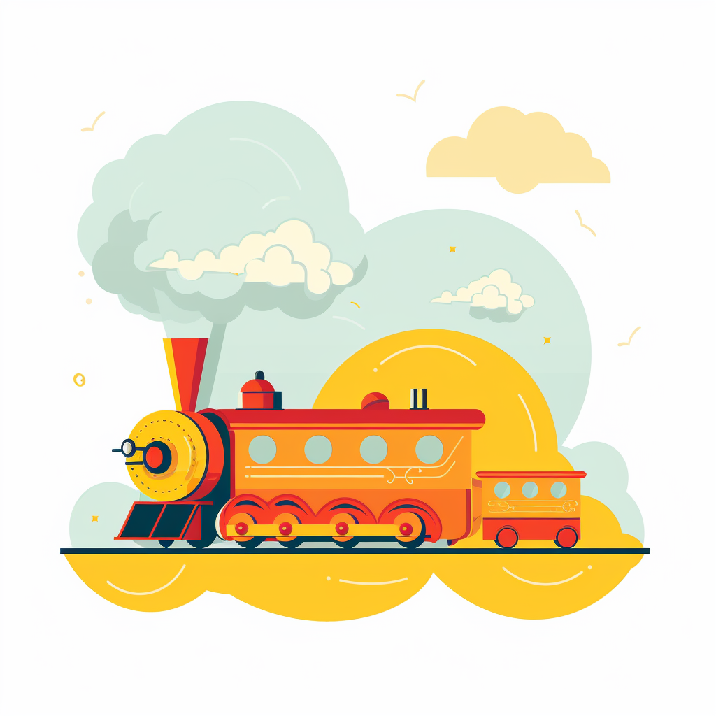 Cute Train Illustration Pop Design