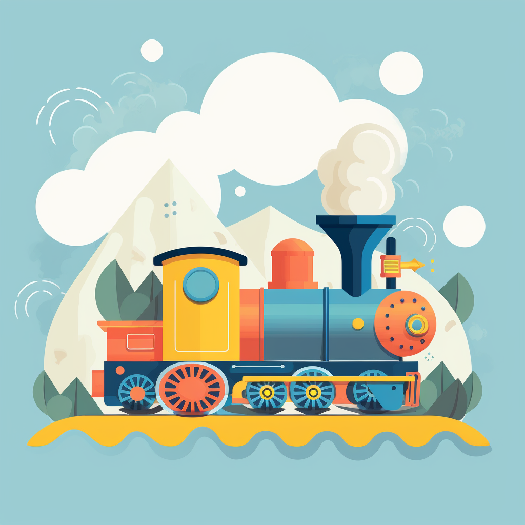 Cute train illustration with pop design