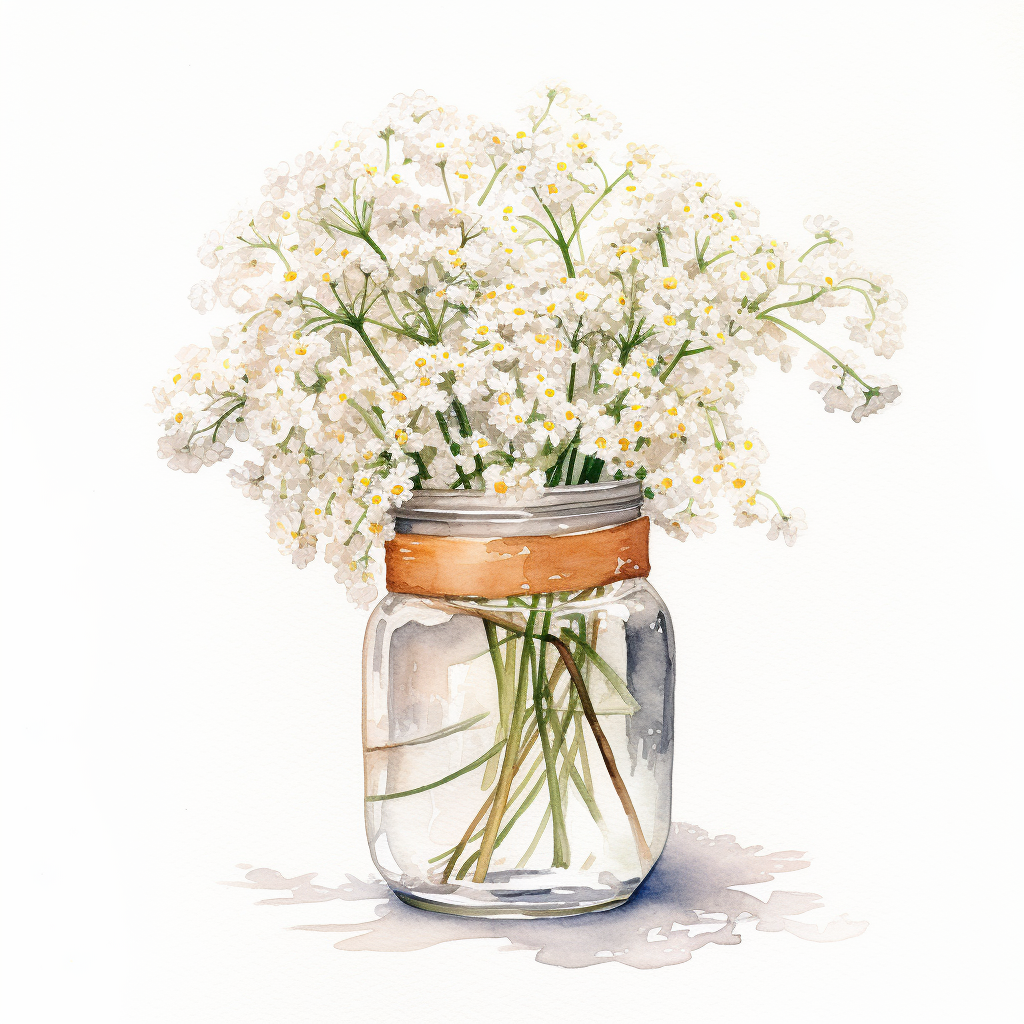 Beautiful baby's breath in a cute vase  ?