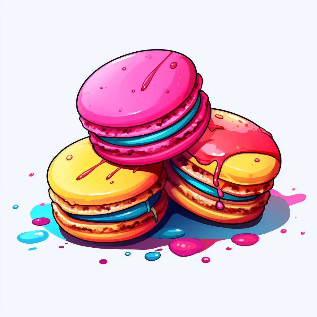 Colorful macaron cookies vector art