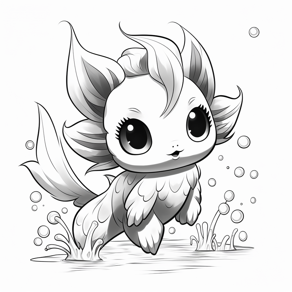 Cute water-style Pokemon coloring page