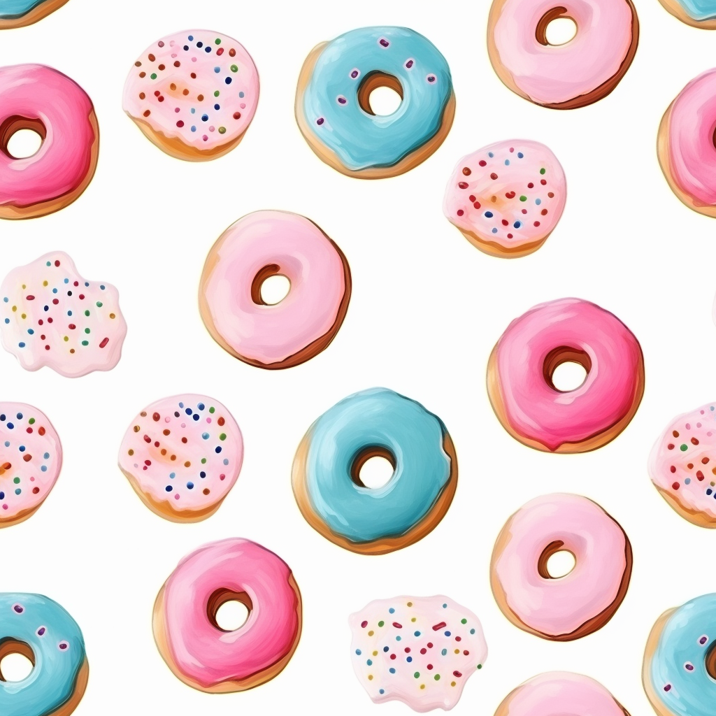 Watercolor donuts seamless pattern