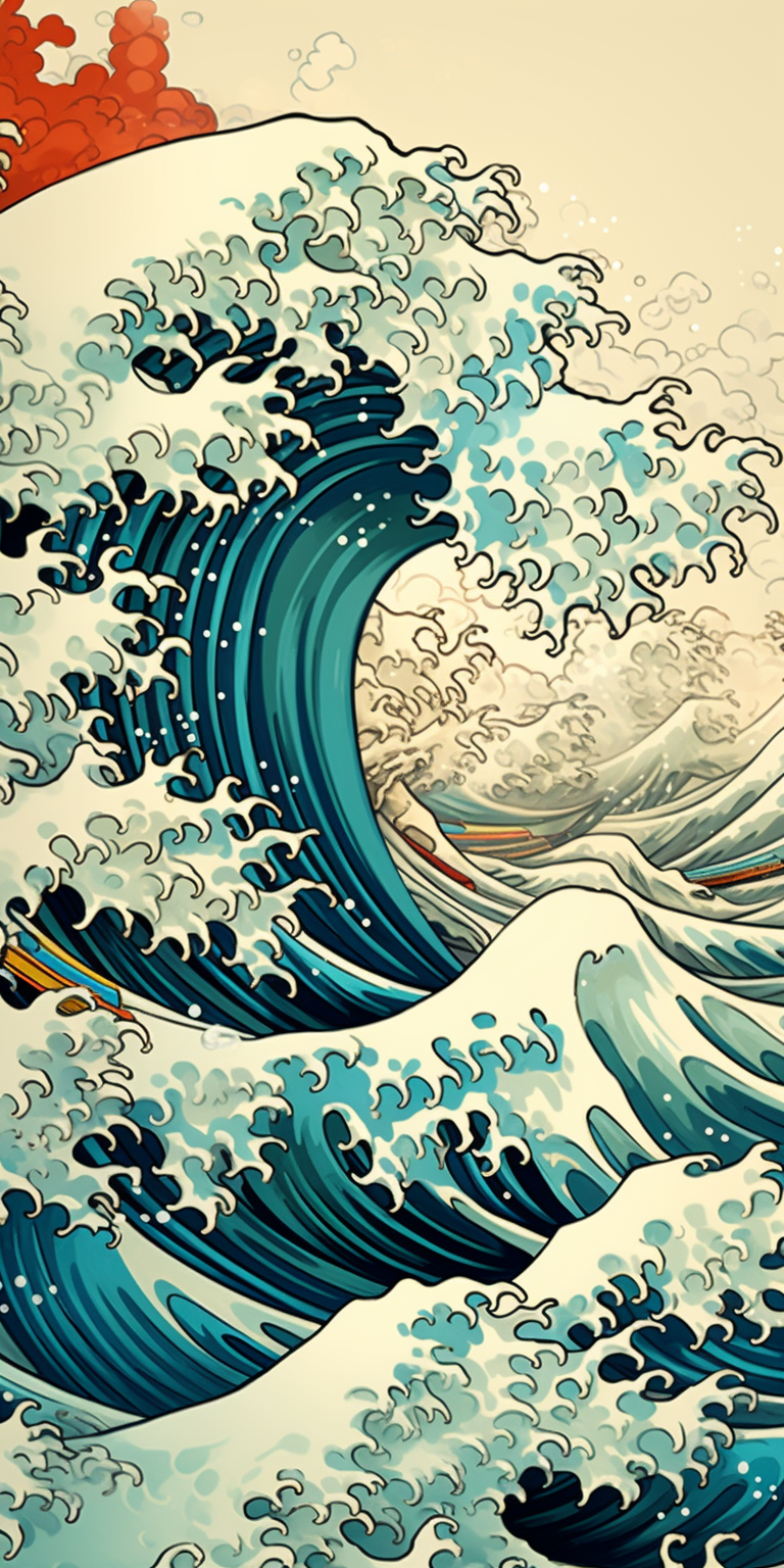 Beautiful wave art by Hokusai