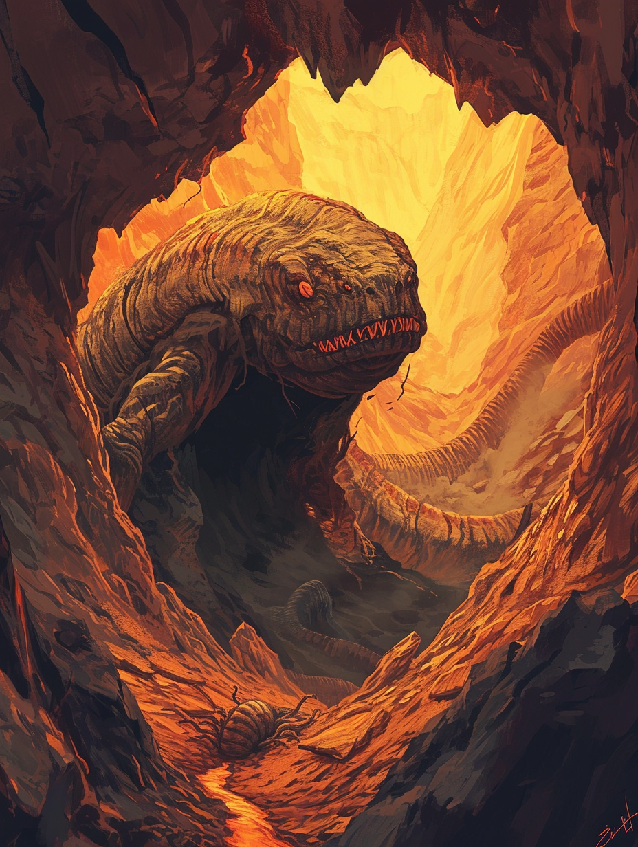 Cute Western Volcano Wurm Artwork