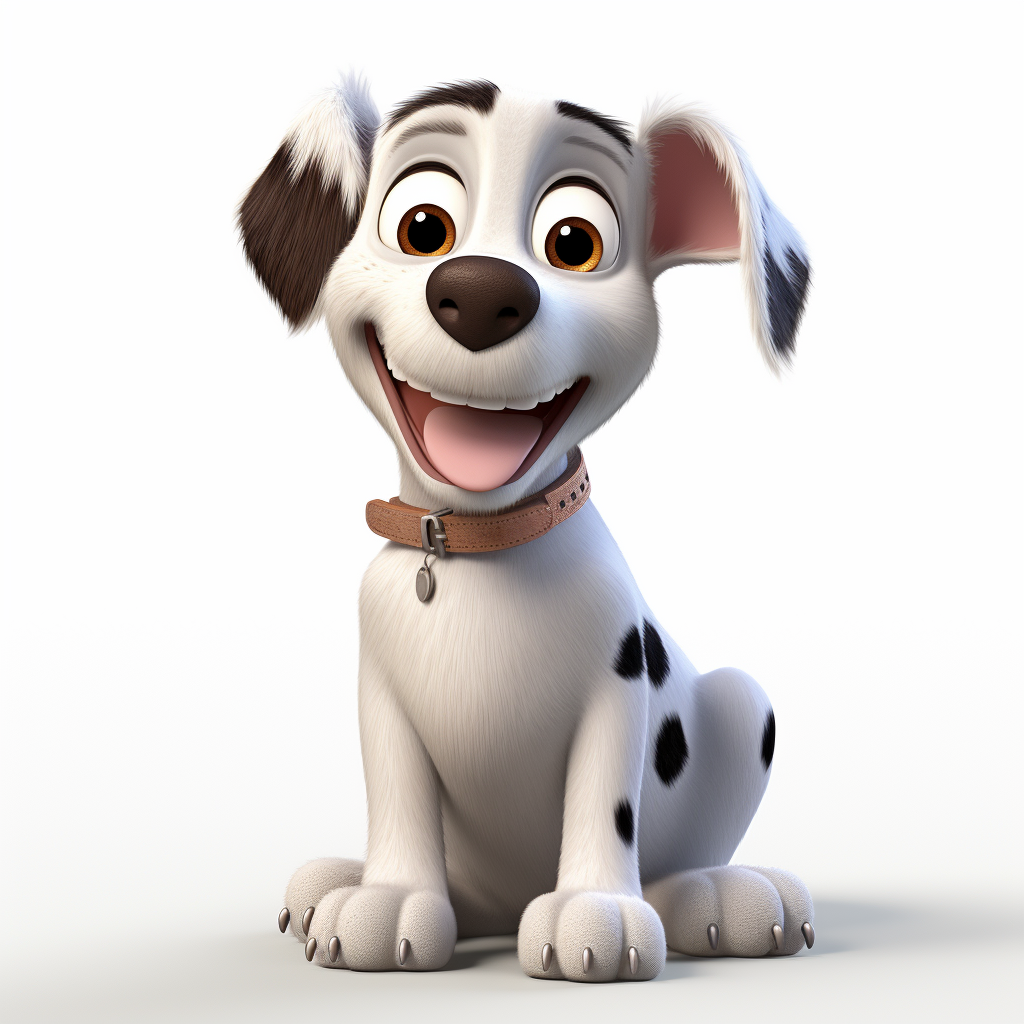 Adorable 3D Cartoon Dog on White Background