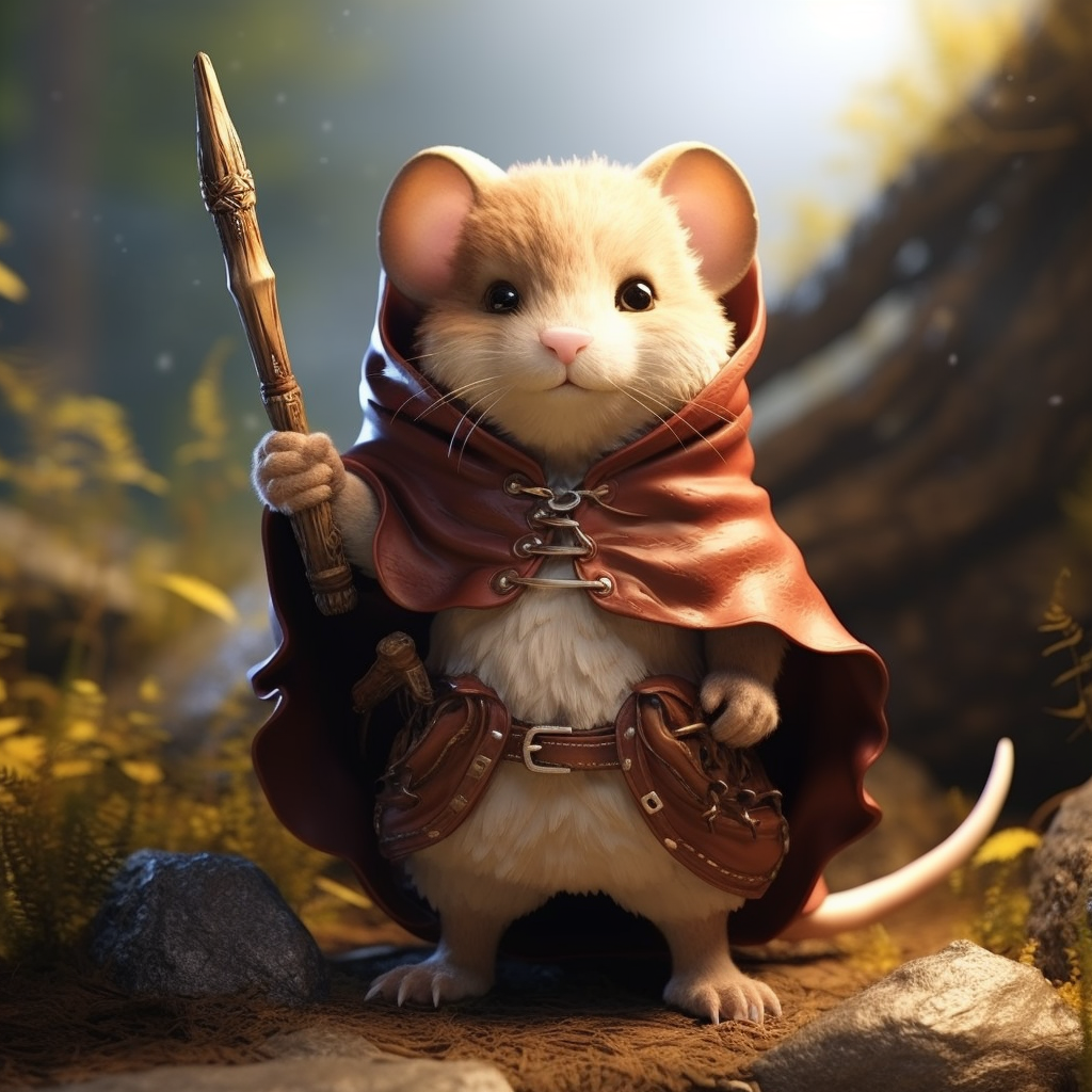 Chubby and Brave Wizard Mouse Illustration