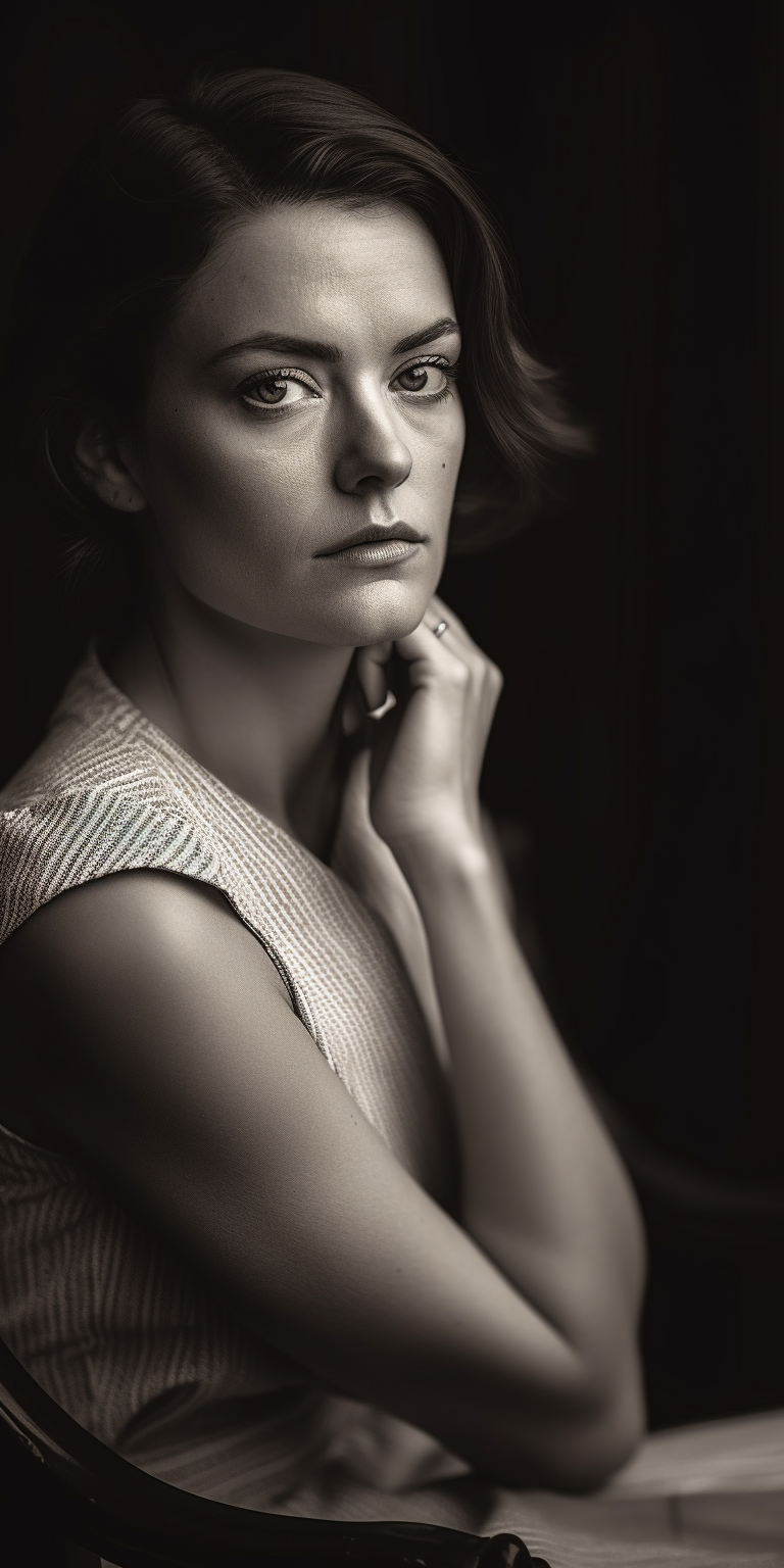 Confident woman sitting elegantly on a chair