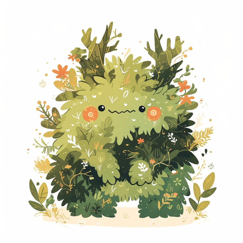 Cute woodland creature with flowers