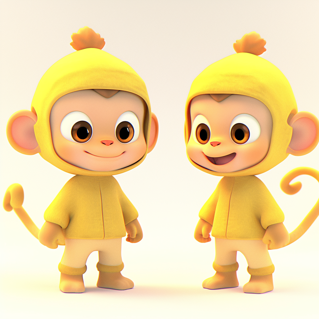 Yellow Monkey in Shorts