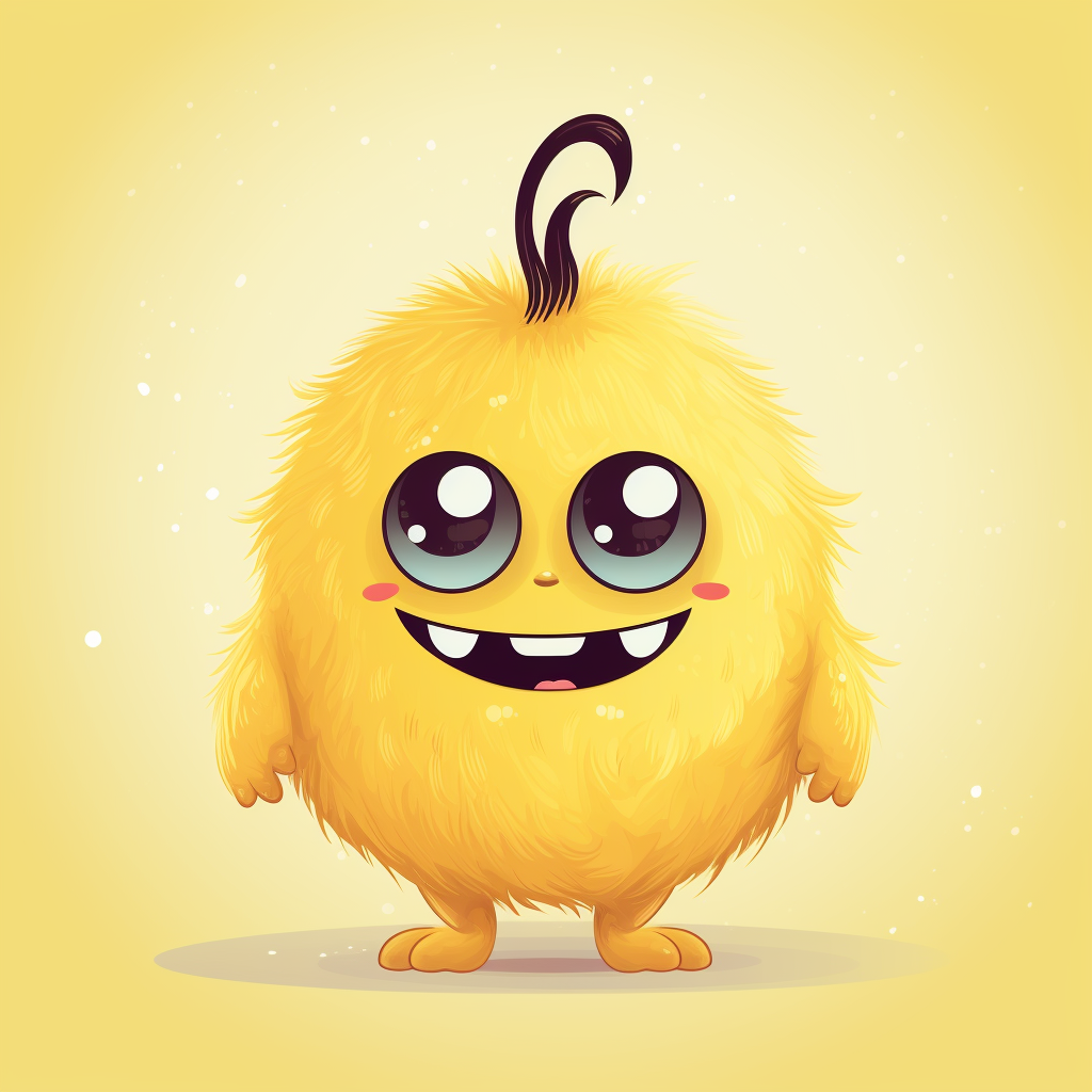 Adorable yellow monster character illustration