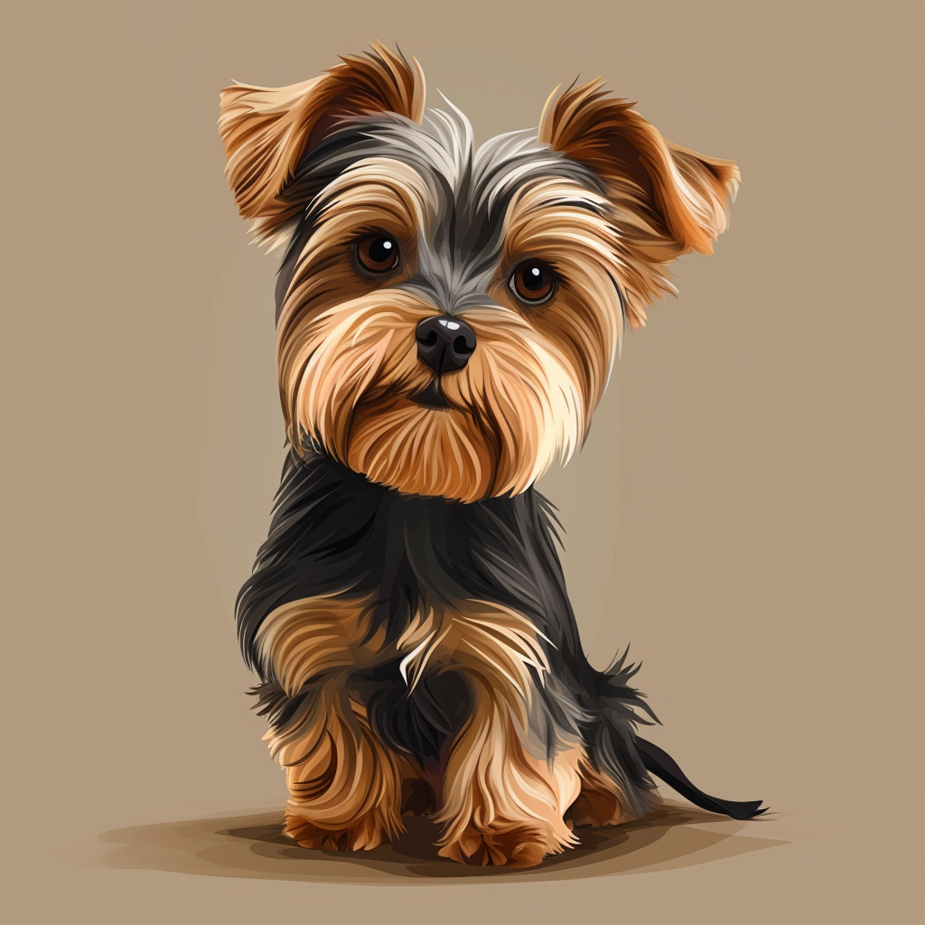 Cute Yorkie Female Dog Cartoon 3D