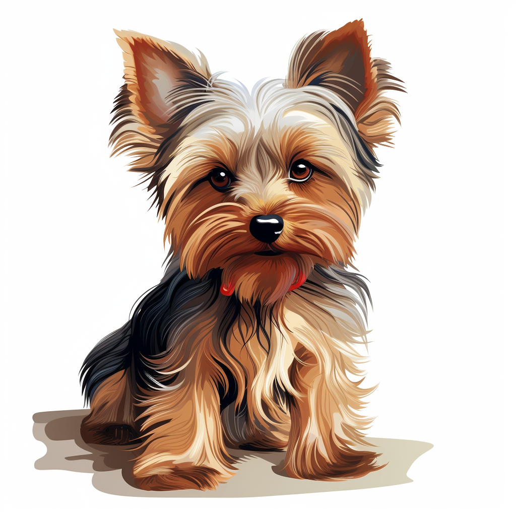 Cute Yorkshire Terrier on white background