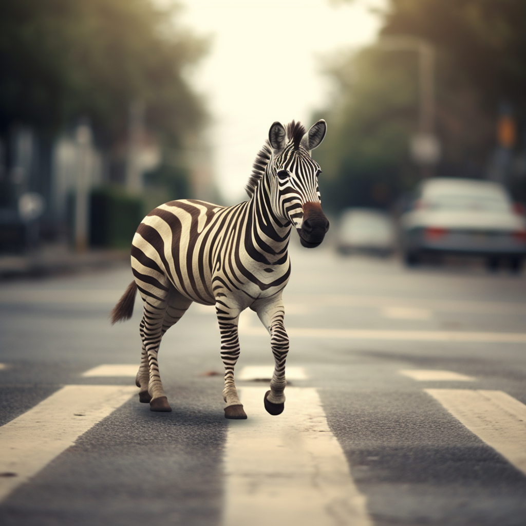 Adorable zebra crossing in a fun pattern