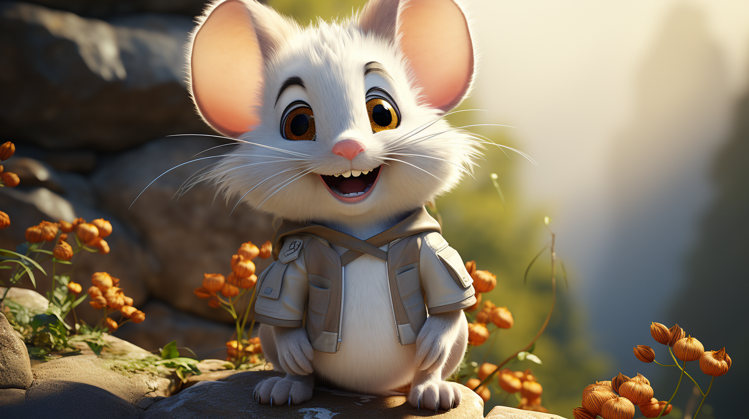 Cute Disney character mouse with blue eyes