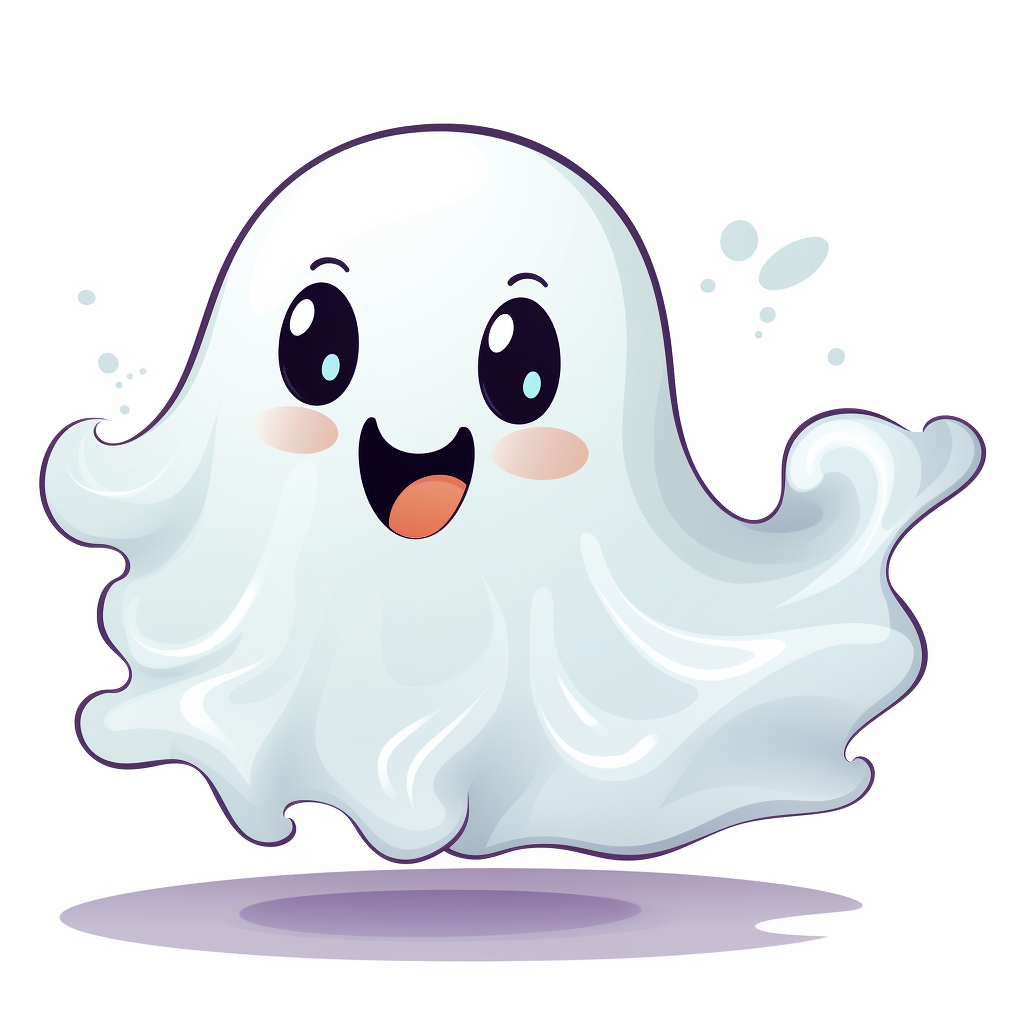 Adorable ghost clip art on white background