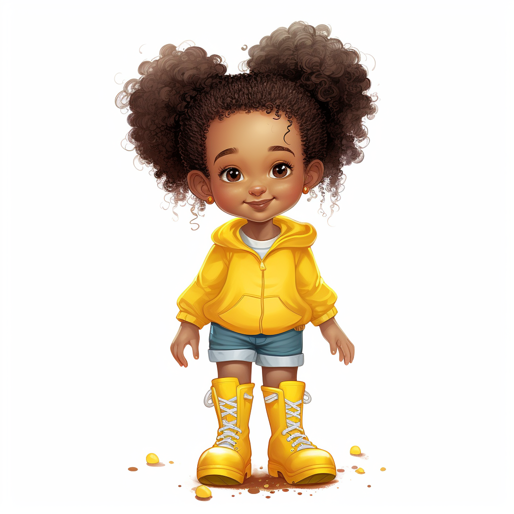 Smiling girl in yellow rainboots