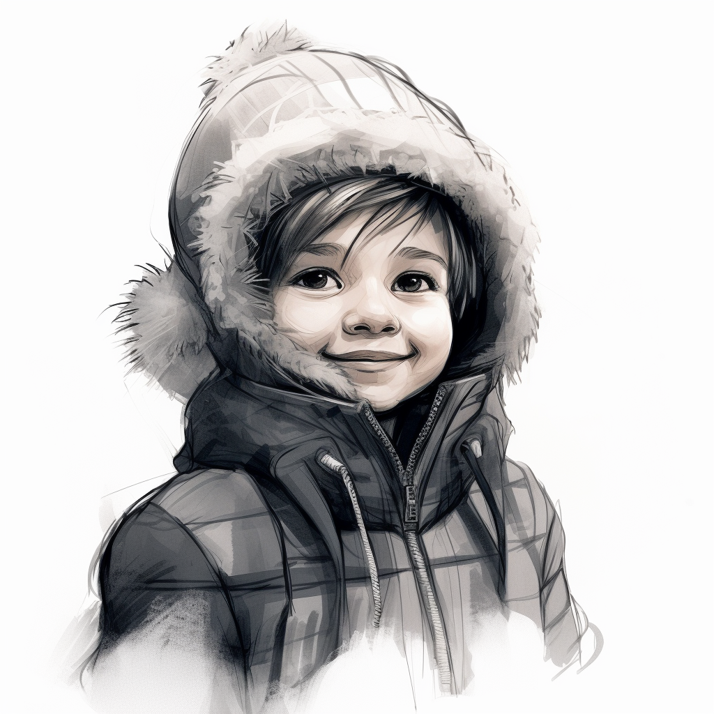 Smiling Kid in Winter Clothes