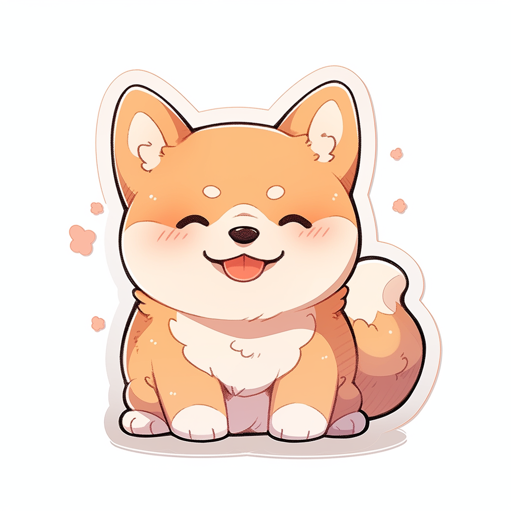 Cute Shiba Die Cut Sticker