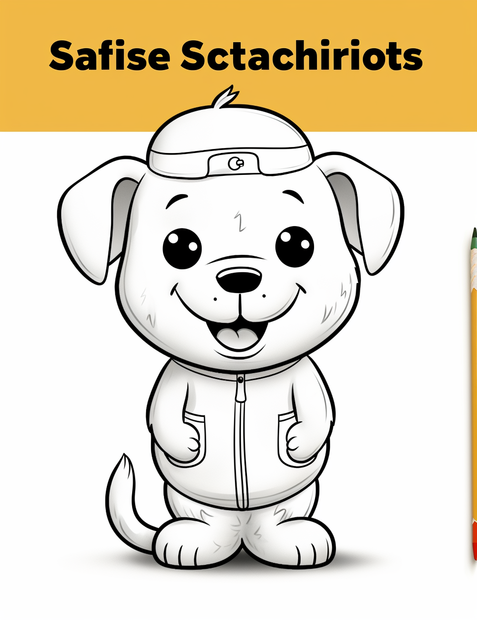 Cute Smiling Dog Character in Trousers